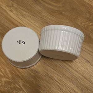 B.I.A. Set Of 2 White Ceramic Ramekins 3 1/4" Diameter
